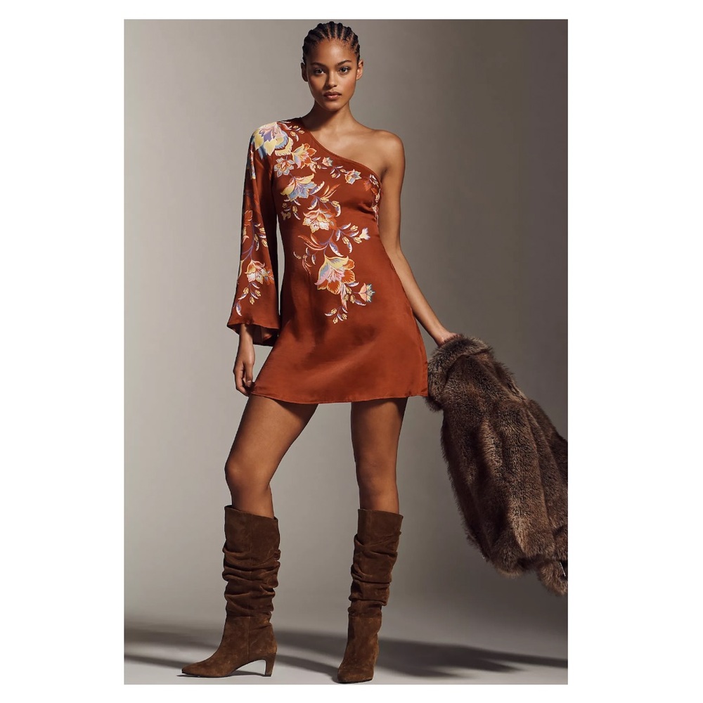 Farm Rio x Anthropologie One-Shoulder Mini Dress